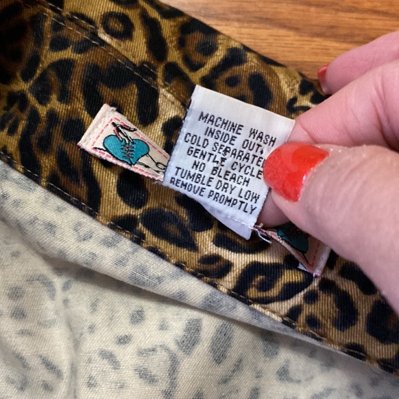 🌹ANIMALPRINT belted blazer / jacket button down lapel collar pockets 💯cotton L - Picture 13 of 14